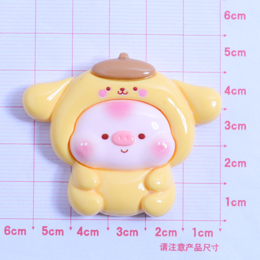 大卡猪猪变装diy奶油胶自制冰箱贴水杯贴饰品材料树脂配件详情10