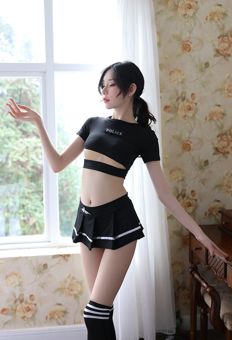 新款情趣内衣可爱清纯学生装大码分体黑色性感超短裙制服诱惑套装详情3