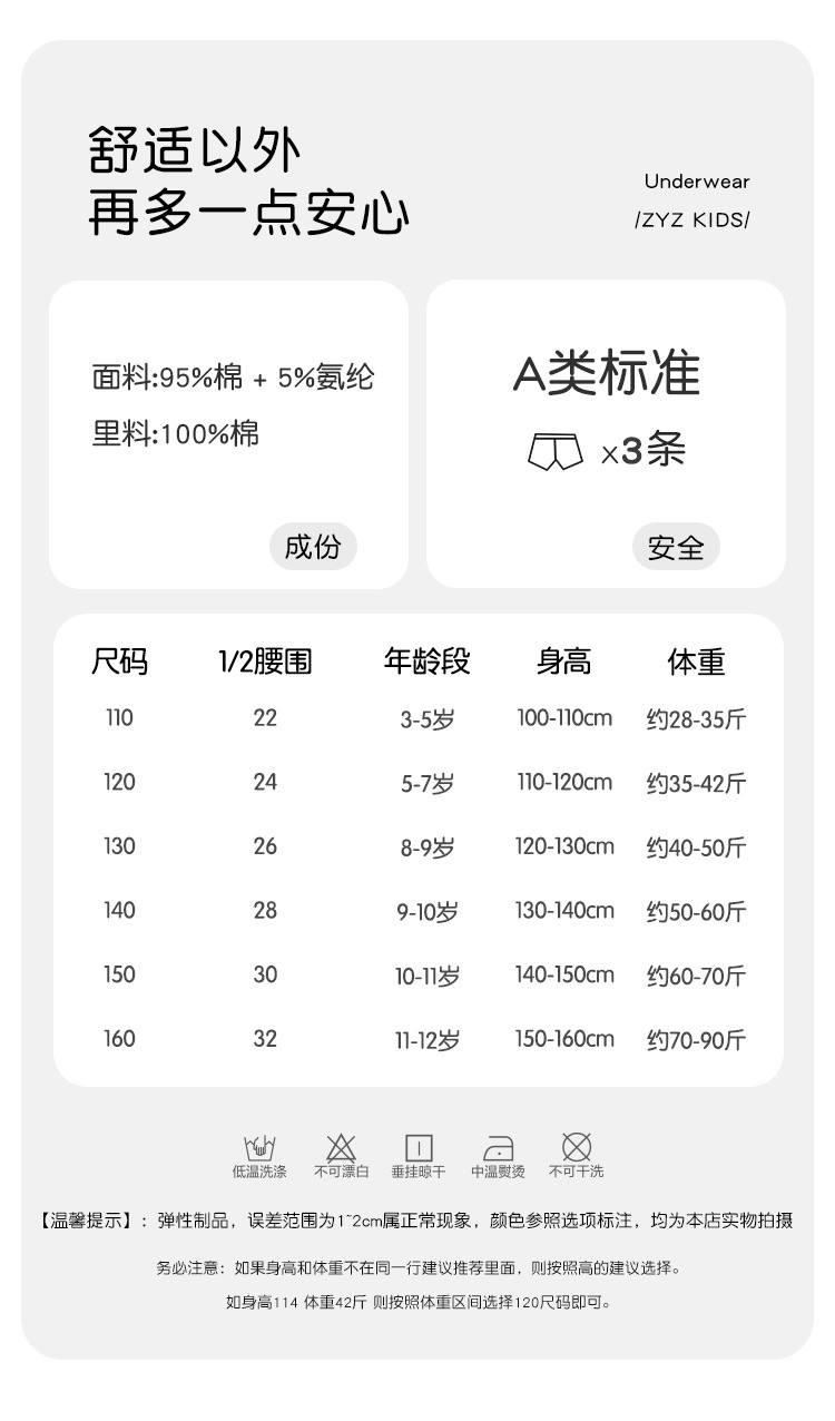 内裤地摊一件代发儿童内裤礼盒批发可爱泳装小熊男童内裤A类棉儿童平角内裤新款一件代发详情8