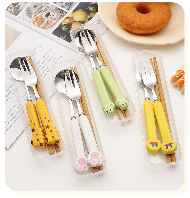 陶瓷不锈钢套装高颜值家用创意可爱筷子勺子叉子餐具便携ins风详情10