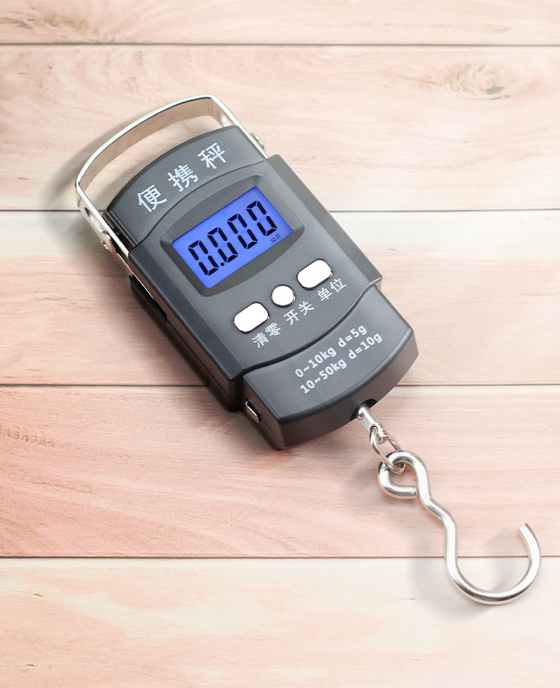 Wholesale electronic scales, portable scales, household luggage scales, 50KG portable pocket scales, express delivery scales, English gram weight gram scales pic 1