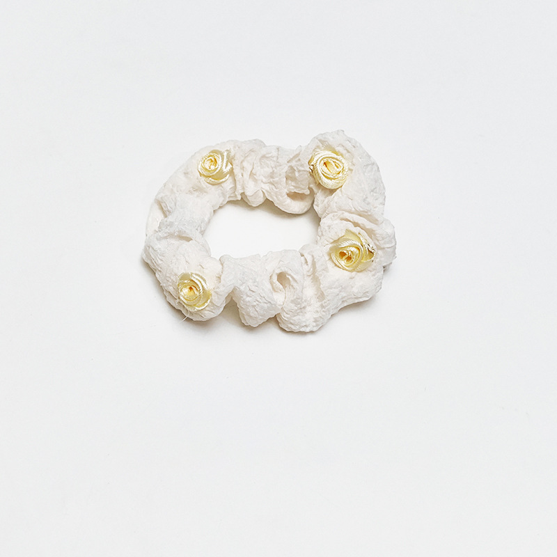 法式少女玫瑰花发绳甜美小号发圈优雅气质头绳大肠圈发饰头饰新款详情13