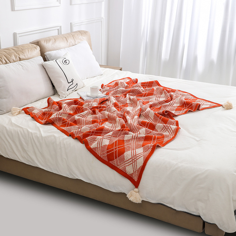 Bohemian windblown hair blanket, bay window blanket, knitted blanket, ethnic wave air conditioning blanket, tassel nap blanket pic 27