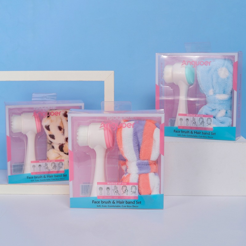 越光双头洗脸刷发带套装 硅胶洗脸刷 软毛硅胶洁面刷详情21