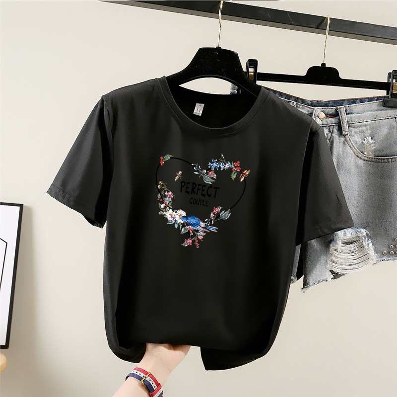 2023夏季新款韩版短袖t恤女潮学生休闲圆领上衣大码女装跨境外贸详情15