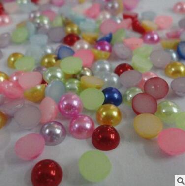 AB semi-circular pearl acrylic transparent AB color semi-circular imitation pearl diy nail art AB accessory flat-bottomed pearl pic 20