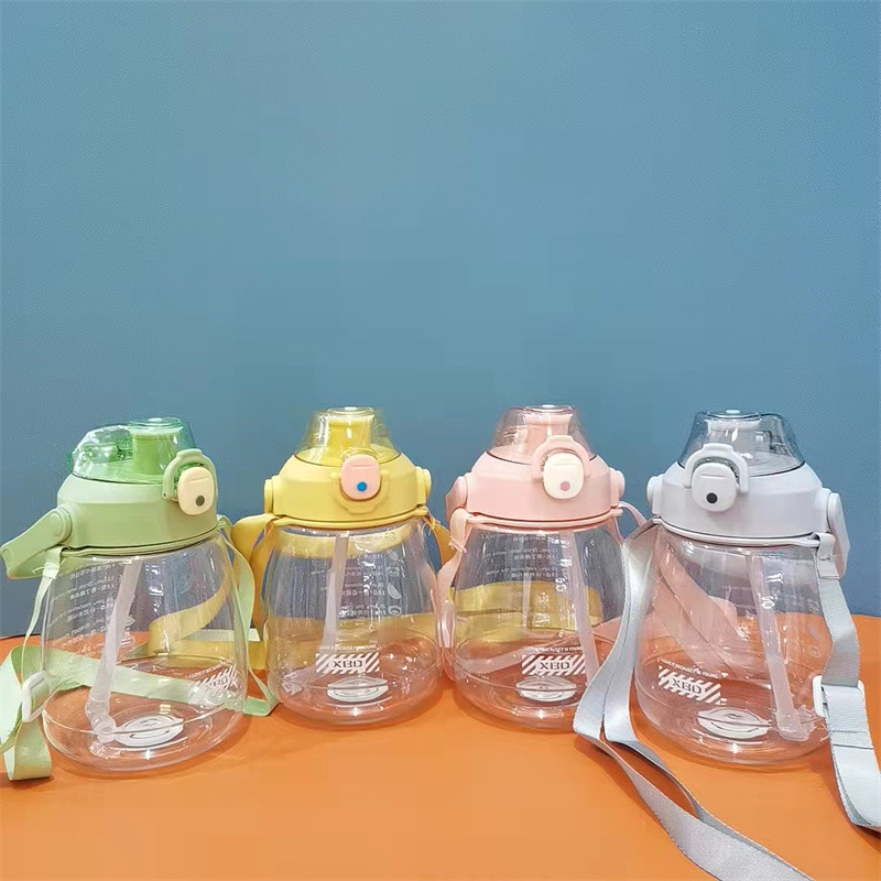 Yinqian 1210ML ton-ton bucket large-capacity plastic water cup, bouncing lid space cup, portable anti-drop sports straw cup for male and female students pic 13