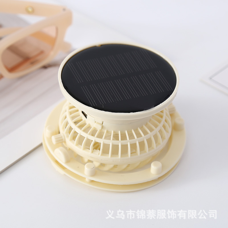 新款太阳能风扇帽180-360°旋转可拆卸风扇配件USB充电小风扇批发详情17