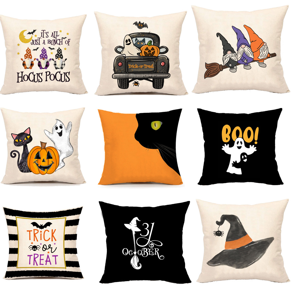 Wholesale of Halloween linen pillowcases with linen patterns pic 1