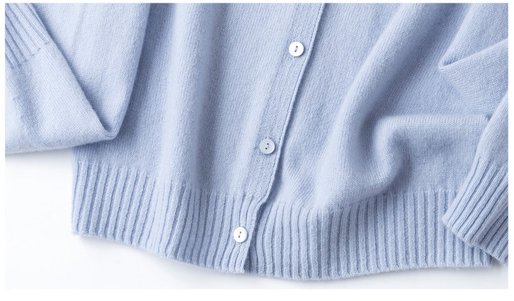 Qili Colorful Gemstone 12-color seamless one-piece Merino wool button cardigan, a versatile knitted long-sleeved top for commuting pic 70