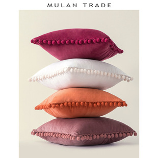 The rabbit fur grey and pink Christmas pillowcase is cute and girlish, with an ins style plush long hair pillow on the bed in the bedroom pic 4