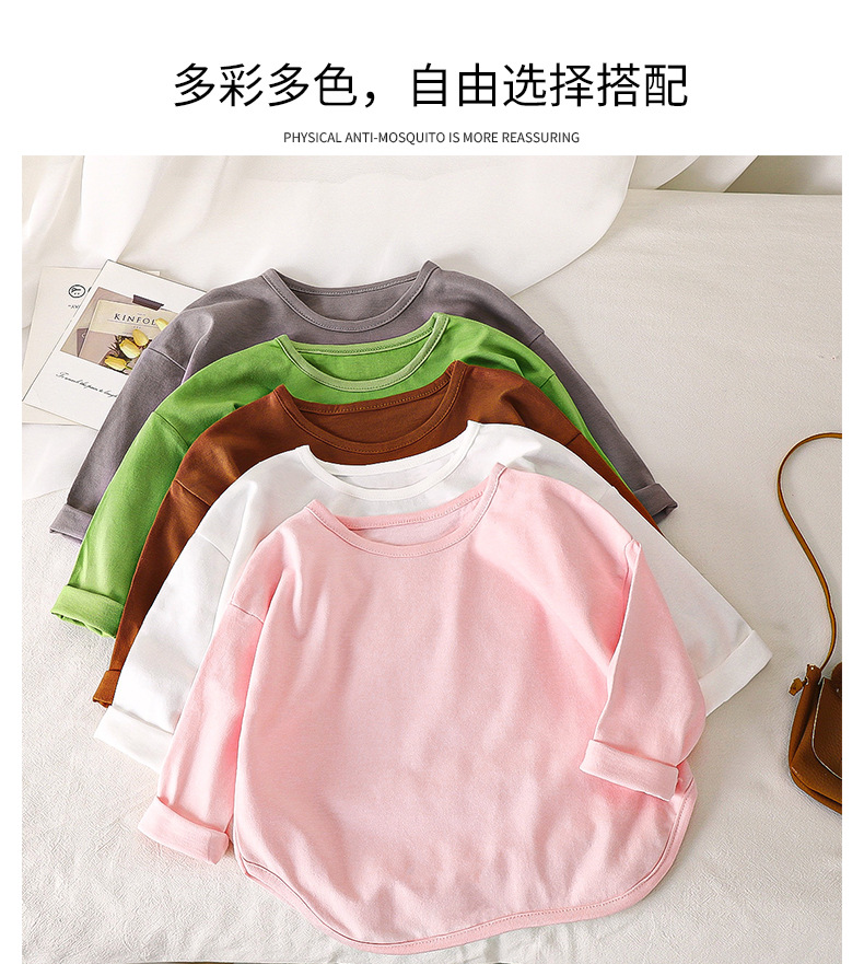儿童长袖t恤秋季纯棉新款男童韩版女童上衣宝宝打底衫童装批发详情1