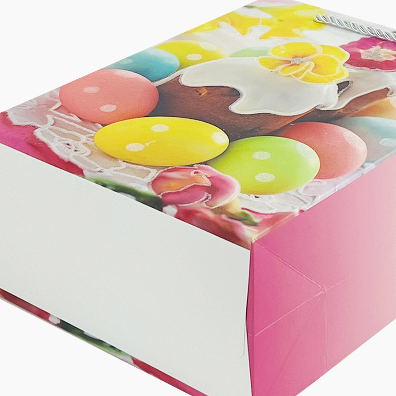 现货新款复活节210克白卡礼品纸袋撒粉手提袋包装袋 批发详情3