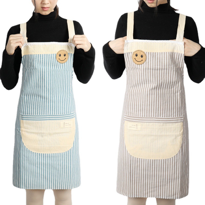 Wholesale of cotton and linen aprons for cross-border foreign trade advertising, Korean-style fashionable household work, restaurant waists, and home kitchen aprons pic 2