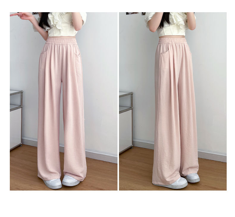 杏色冰丝阔腿裤女2024新款夏季薄款直筒宽松休闲详情11