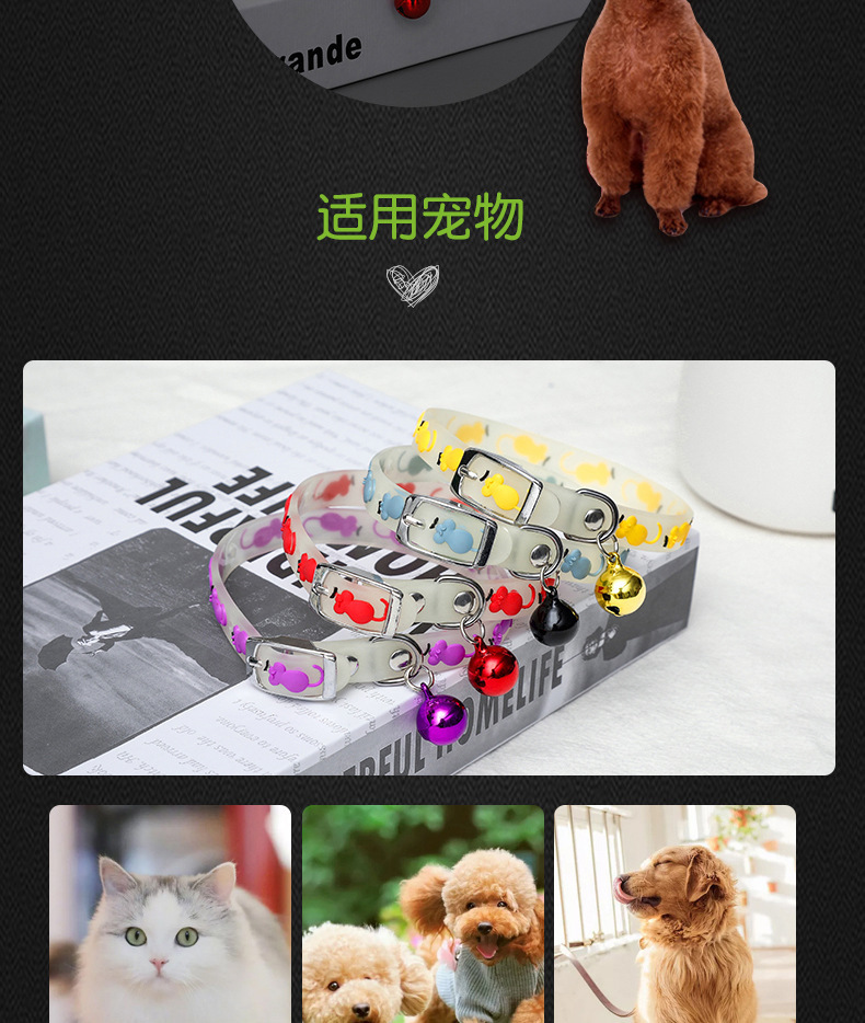 The manufacturer has a new type of fluorescent silicone collar in stock. It is a luminous collar for cats and dogs to prevent loss during night outings. It is available for self-pickup only pic 4