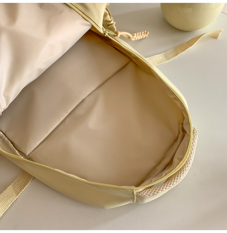 纯色休闲双肩包小学生女初高中书包简约时尚百搭大容量大学生背包详情47