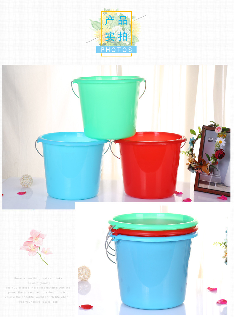 Factory direct sales of 10L portable plastic bucket, household car wash and irrigation plastic bucket, pp material plastic bucket pic 11