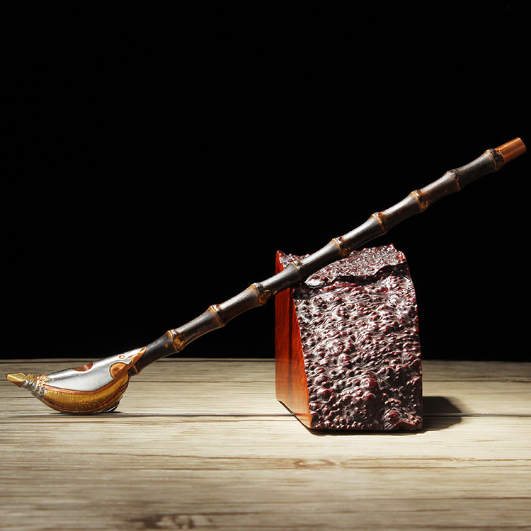 木香朝烟斗老式竹子长烟杆旱烟斗烟袋锅传统工艺黑色竹节烟烟枪详情18