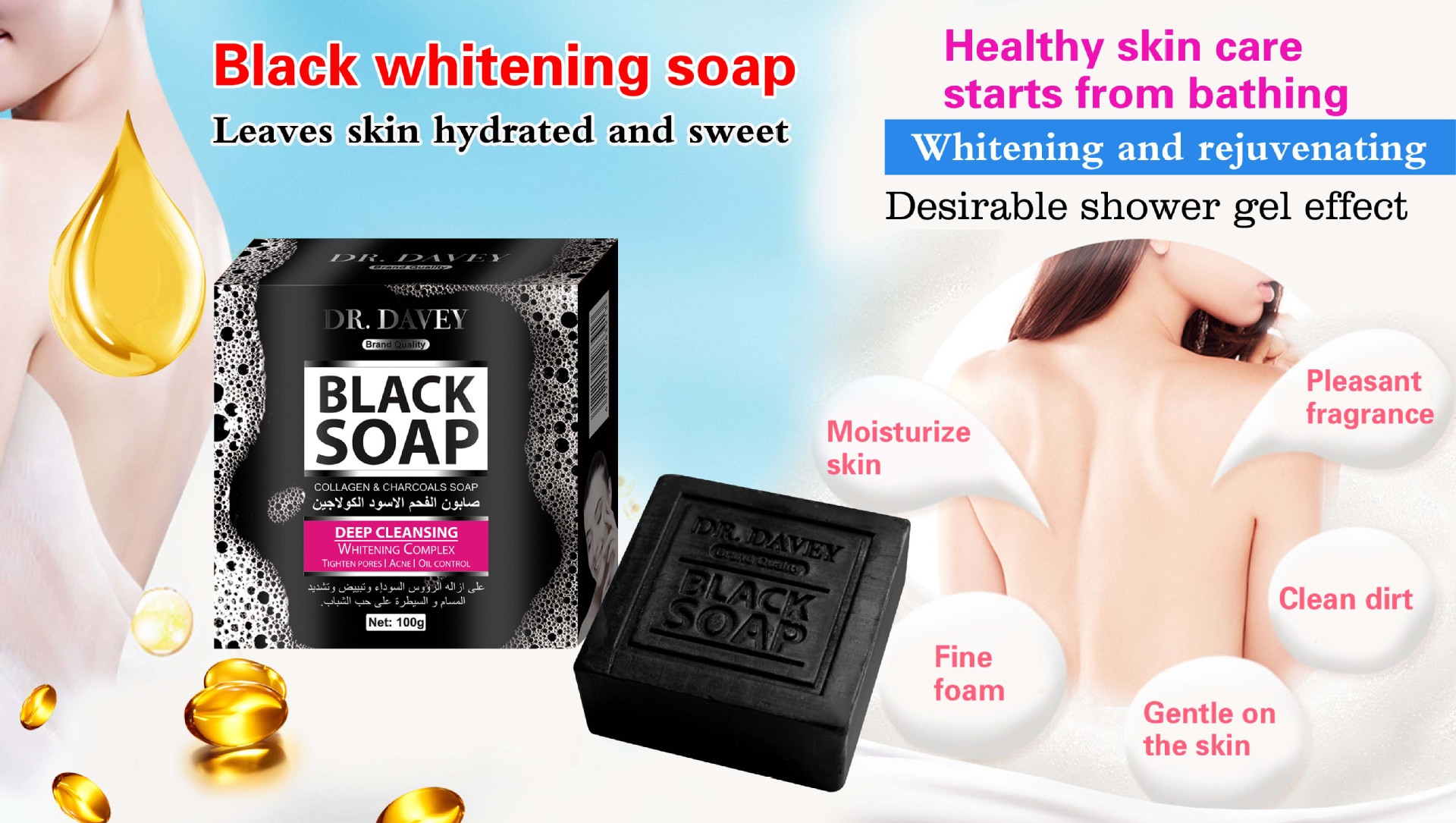 DR.DAVEY Bamboo Charcoal soap for Oil Control and Blackhead Removal/Best-selling black Charcoal Soap for Export to Africa pic 7