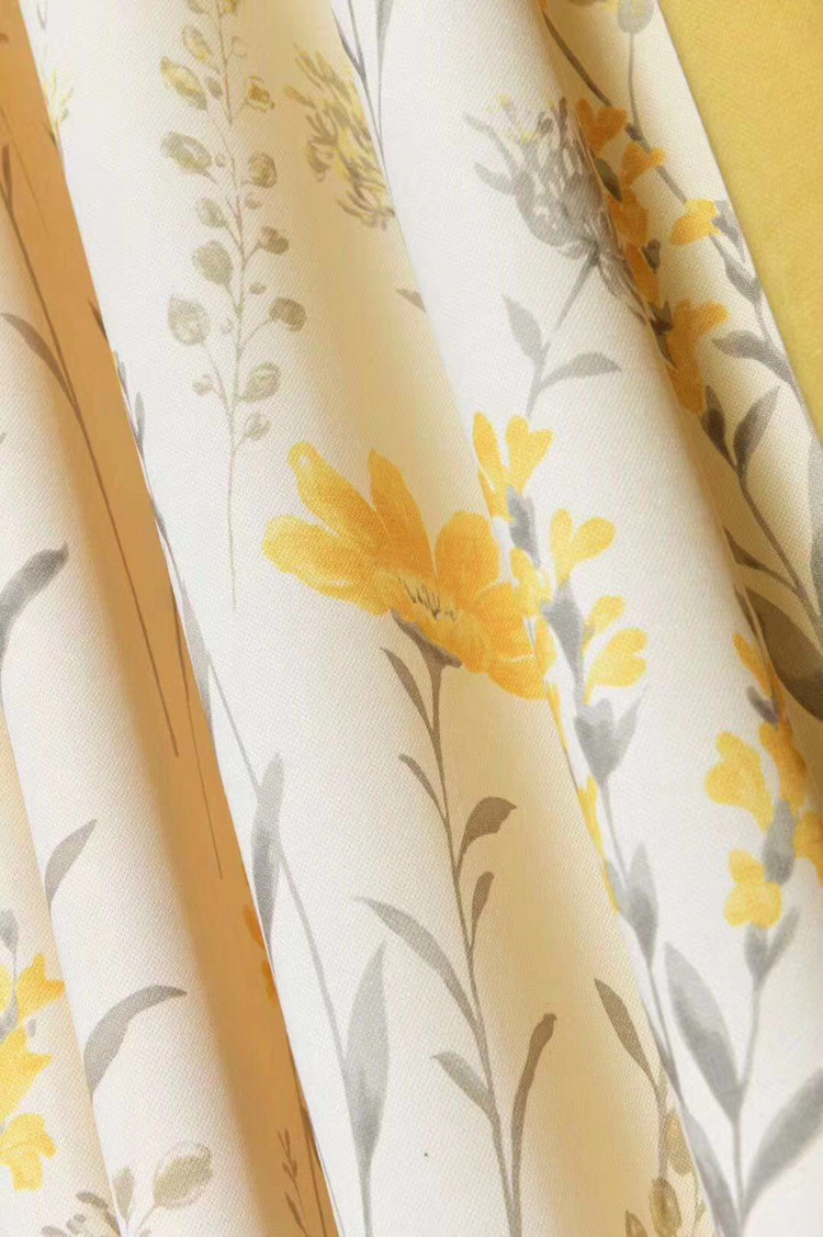 A fresh and light-blocking bedroom with a combination of Sephunni curtain fabric and printed country flowers pic 7