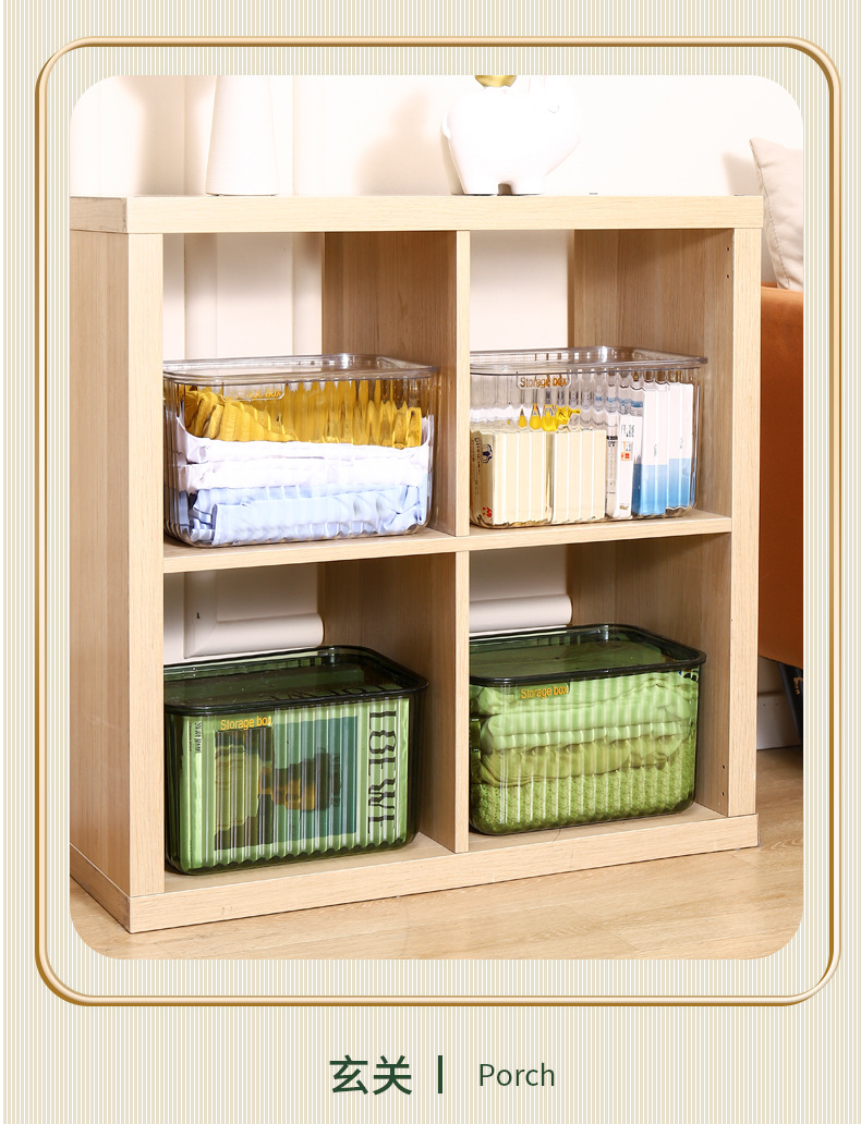 化妆品收纳盒亚克力桌面梳妆台面膜口红护肤品杂物整理透明收纳筐详情23