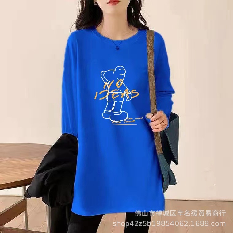 2023春秋新款女装长袖t恤韩版休闲大码女式t恤上衣打底衫外贸批发详情14