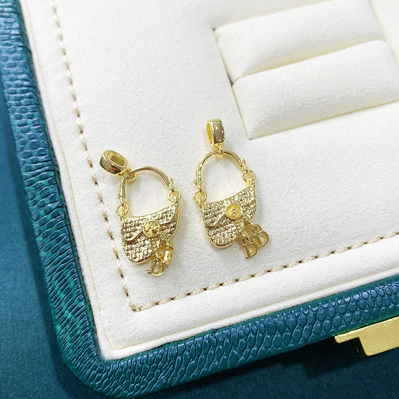 梵楚希14k铜镀金包包吊坠空托新奇特配件女王范吊坠diy手工半成品详情4