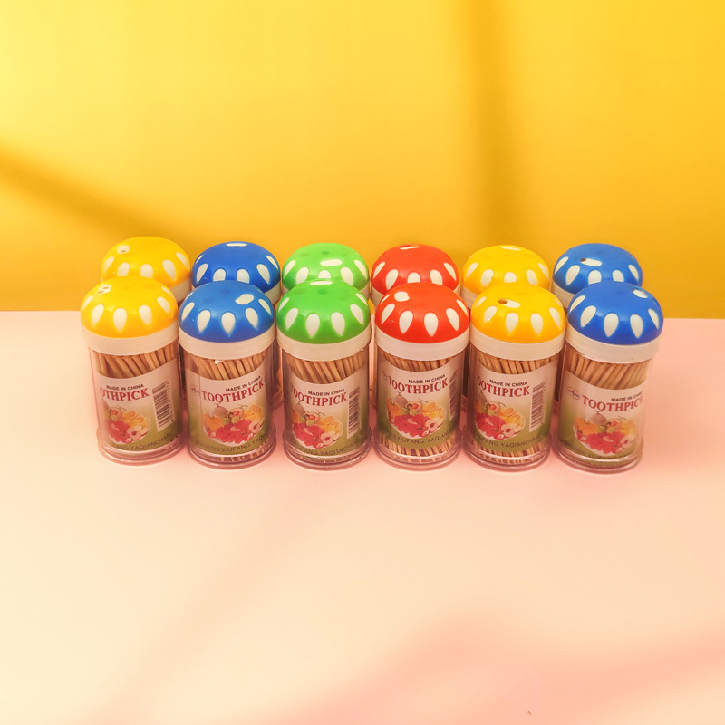 12瓶装一次性双头牙签雪花牙签筒 竹制牙签 地摊货源一元二元批发详情12