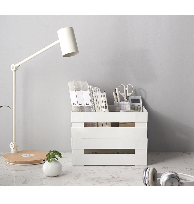 厂家直销桌面收纳盒现代办公用品可叠加客厅厨房卫生间纯色置物架详情12