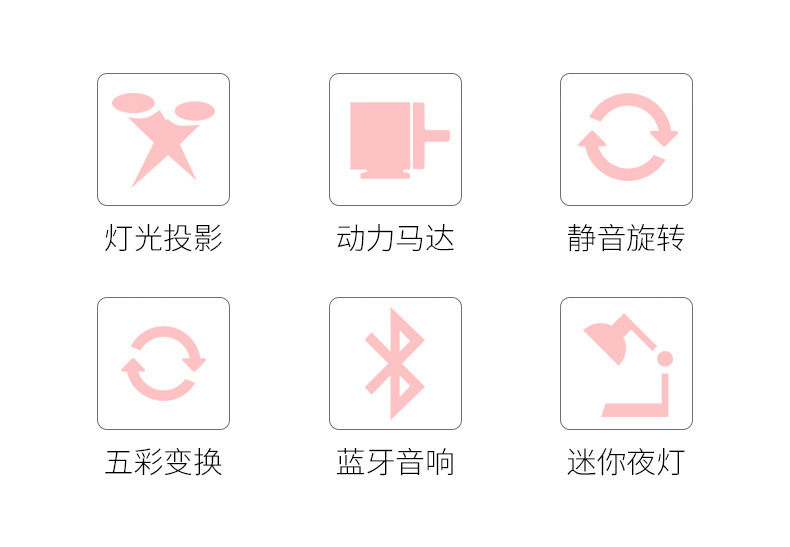 8436蓝牙音乐星空灯声控led圣诞投影仪小太阳网红氛围灯梦幻小夜详情2