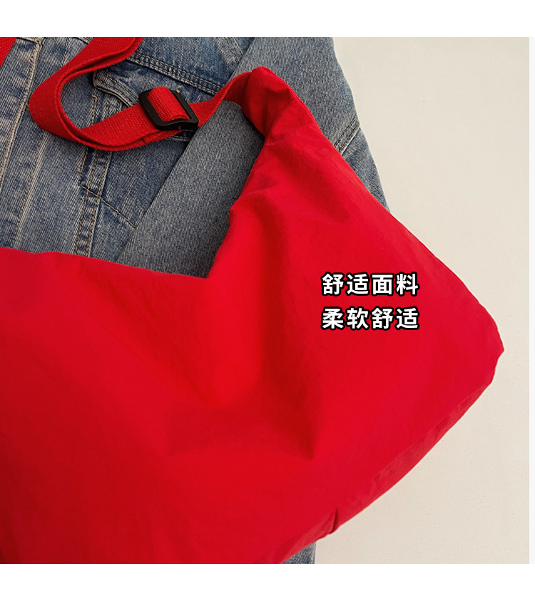 防水尼龙布袋斜挎包2024新款百搭饺子包简约百搭大容量上课单肩包详情5