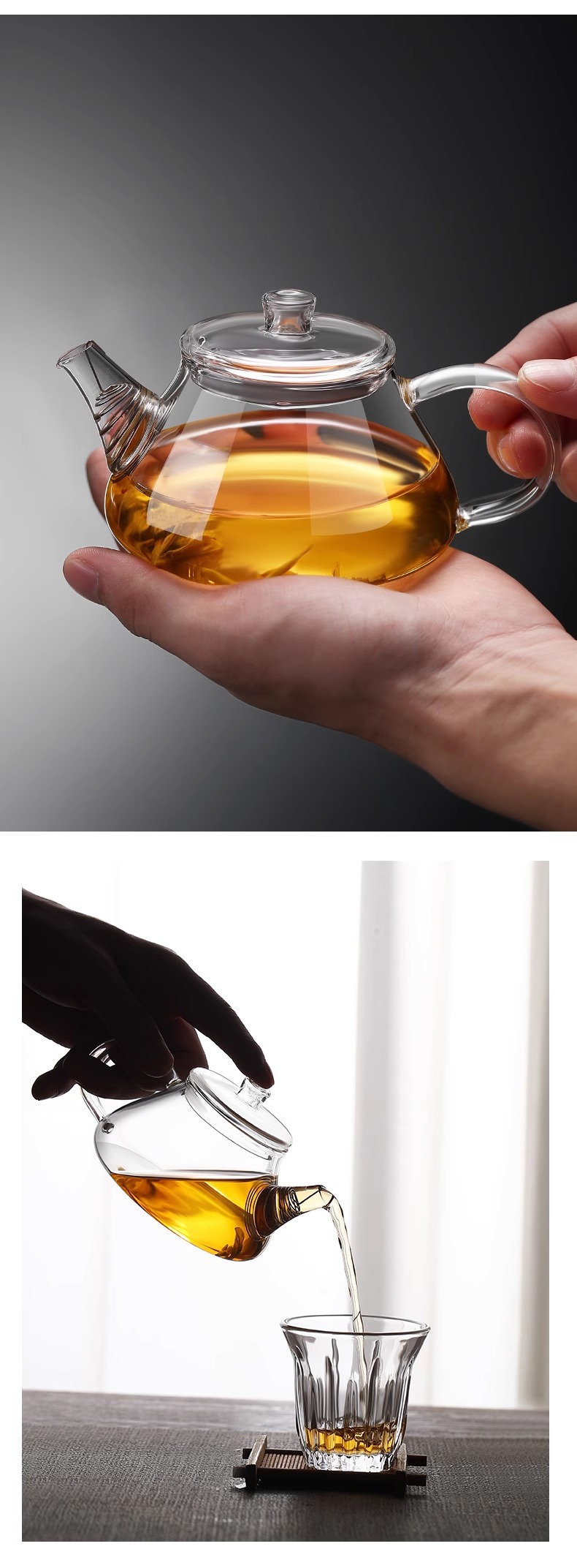 直销耐热玻璃迷你茶壶飘逸杯泡茶壶玻璃茶具茶壶过滤家用泡茶壶详情9
