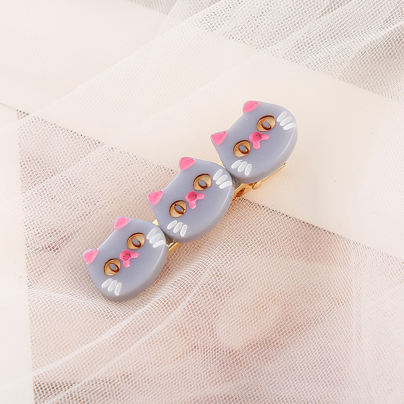 New cute cartoon cat hair clips, acetic acid invisible ducktail clips, hair clip clips, bangs clips and broken hair headwear pic 6