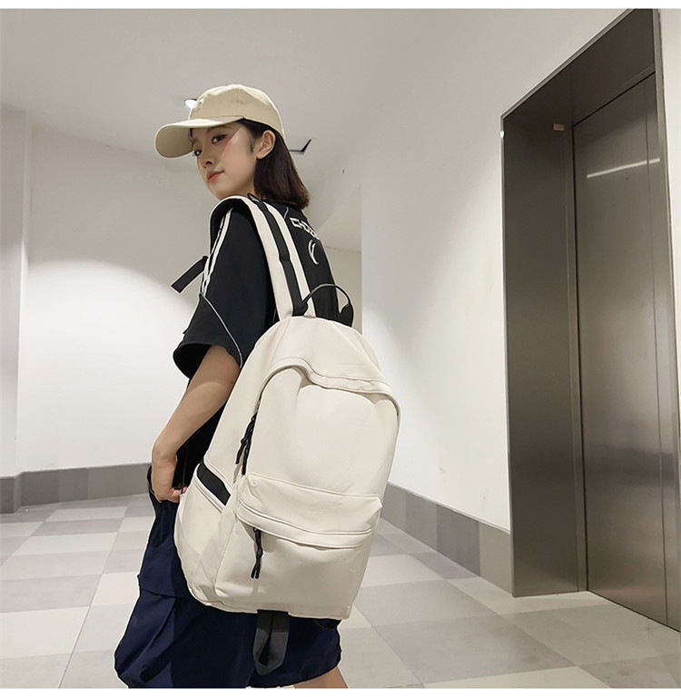 跨境2024新款男简约高中大学生双肩包女休闲大容量初中生旅行背包详情29