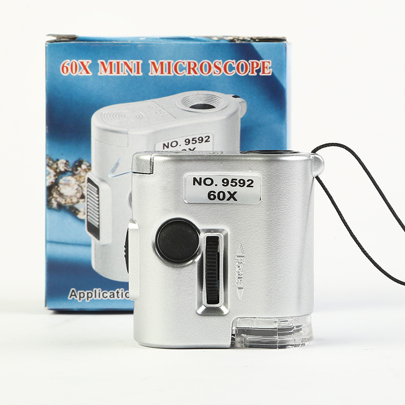 The new 9592 microscope, with a 60x magnifying glass and a lamp, is a multi-functional magnifying glass for banknote and jewelry inspection, custom-made by the manufacturer pic 3