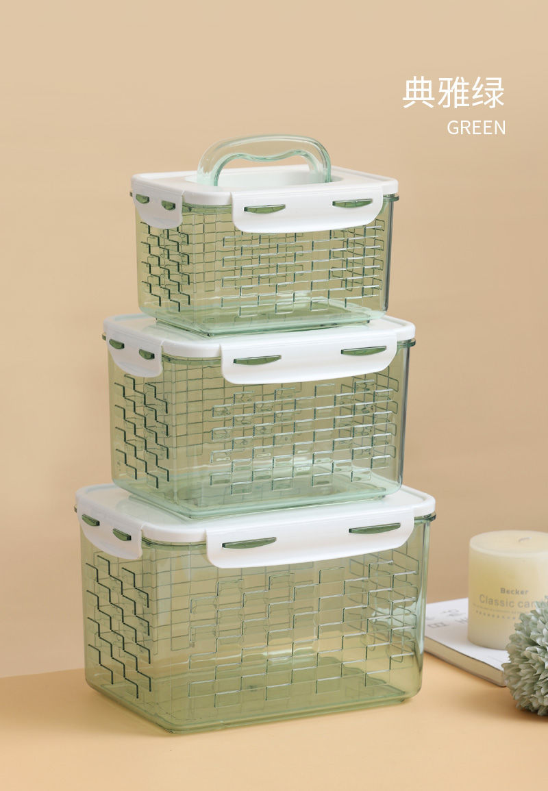 Refrigerator fruit and vegetable preservation food sealed box, food hand-held storage box, kitchen plastic thickened plastic box pic 16