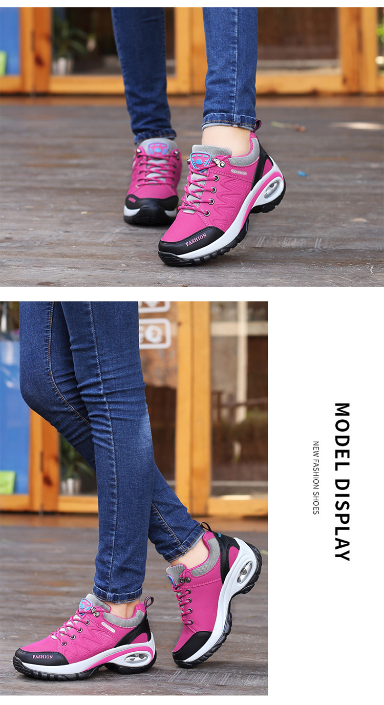 春秋季新款运动休闲鞋女士厚底增高减震气垫户外鞋中年妈妈旅游鞋详情11