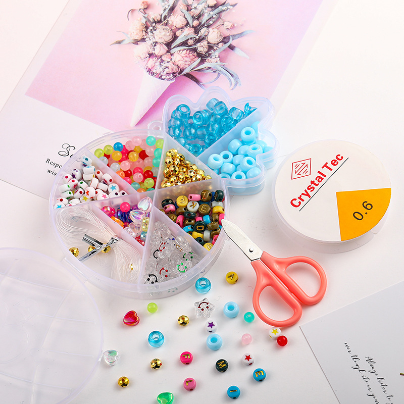 新款外贸跨境8格字母珠米珠菠萝套装儿童串珠手工diy饰品配件详情2