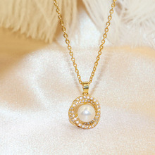 新款畅销满钻钥匙锁项链时尚钛钢锁骨链个性气质网红饰品厂家直营详情11