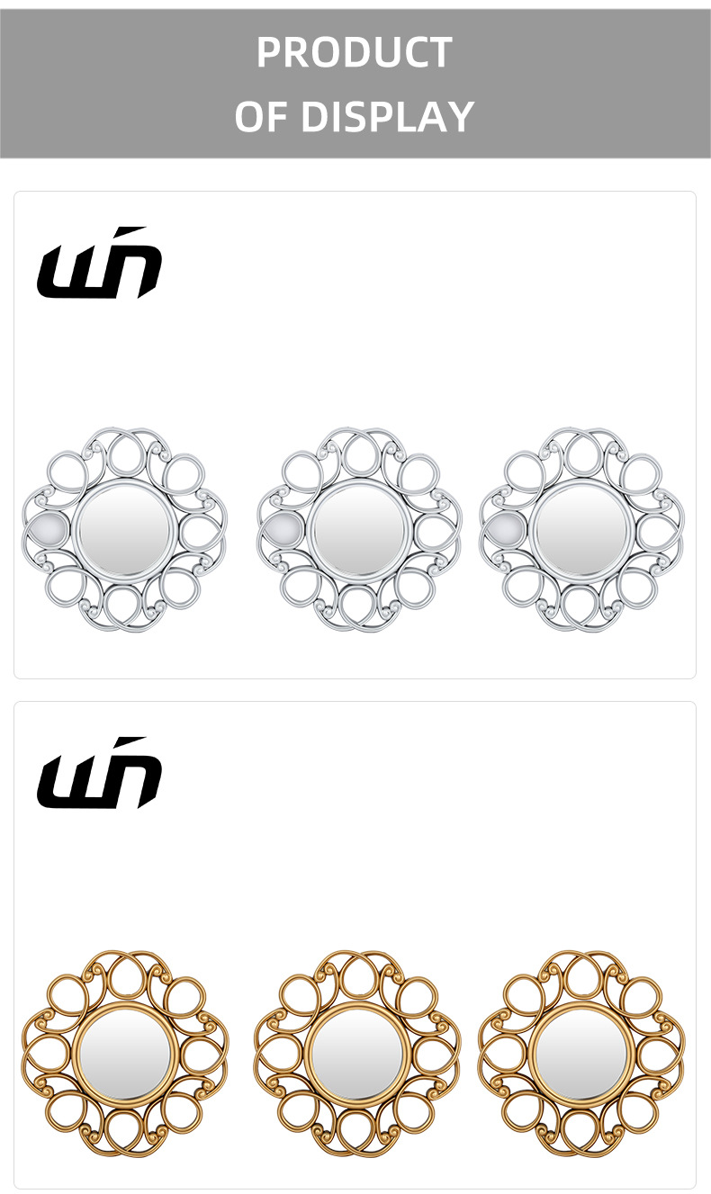 厂家直供装饰镜塑料镜框复古镜框欧式古典组合圆形装饰镜详情8
