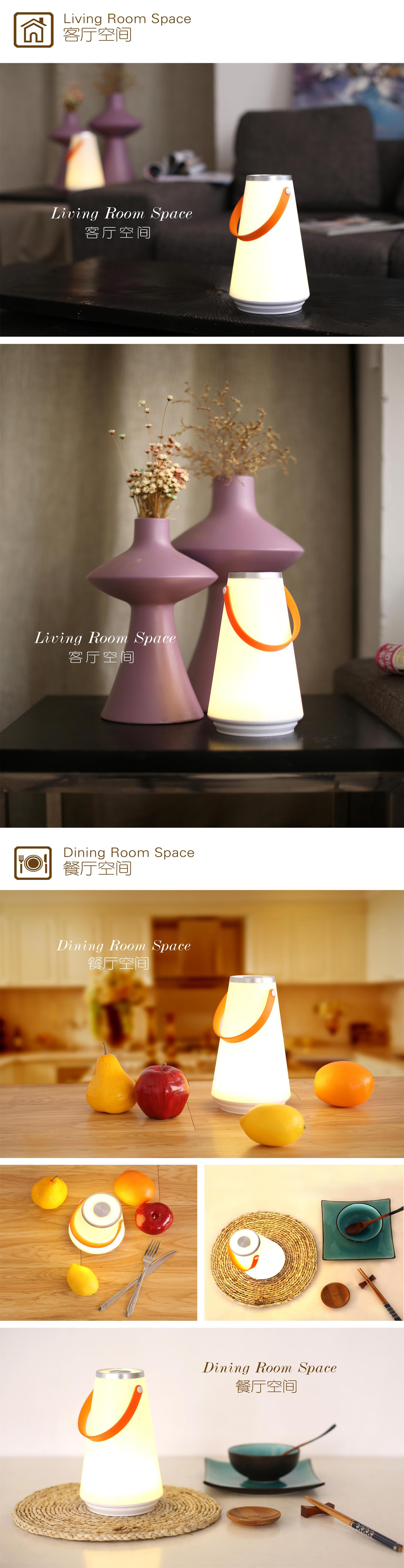 KAFKA outdoor portable light, ultra-bright LED portable ambient night light, stepless dimming touch switch pic 2