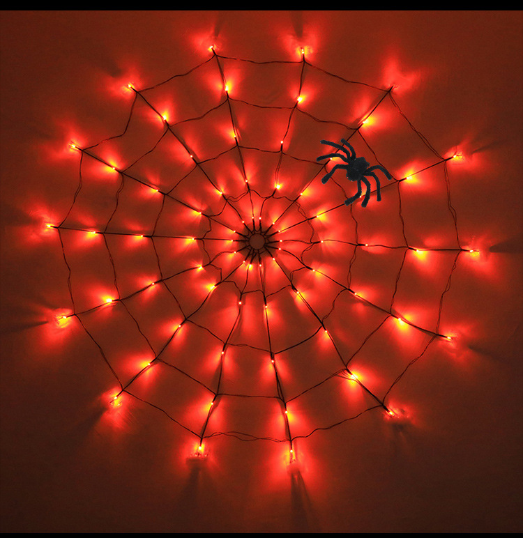 万圣节发光蜘蛛网灯led节日灯串鬼节恐怖墙壁氛围布置遥控灯跨境详情21