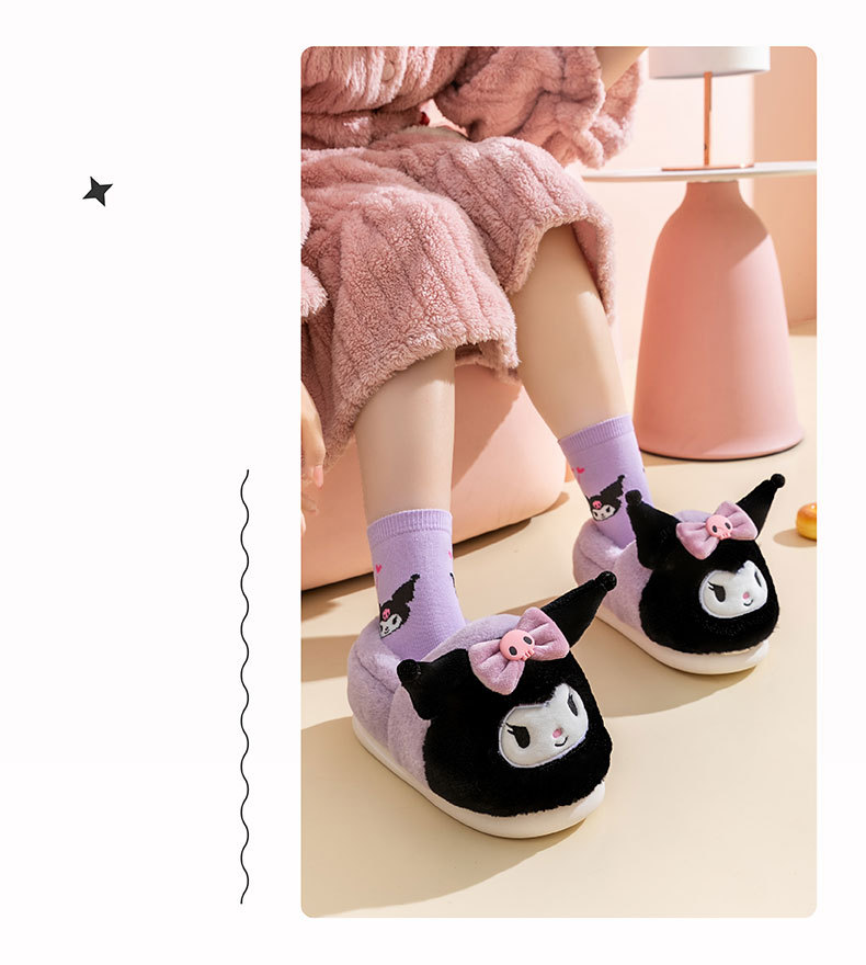 三丽鸥拖鞋美乐蒂玉桂狗HelloKitty库洛米棉拖棉鞋家居保暖秋冬女详情11