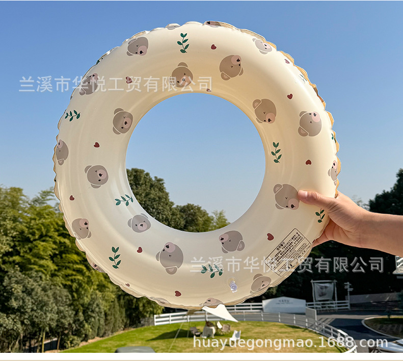 24新款卡通印花游泳圈小熊儿童宝宝充气腋下圈成人兔子泳圈批发详情11