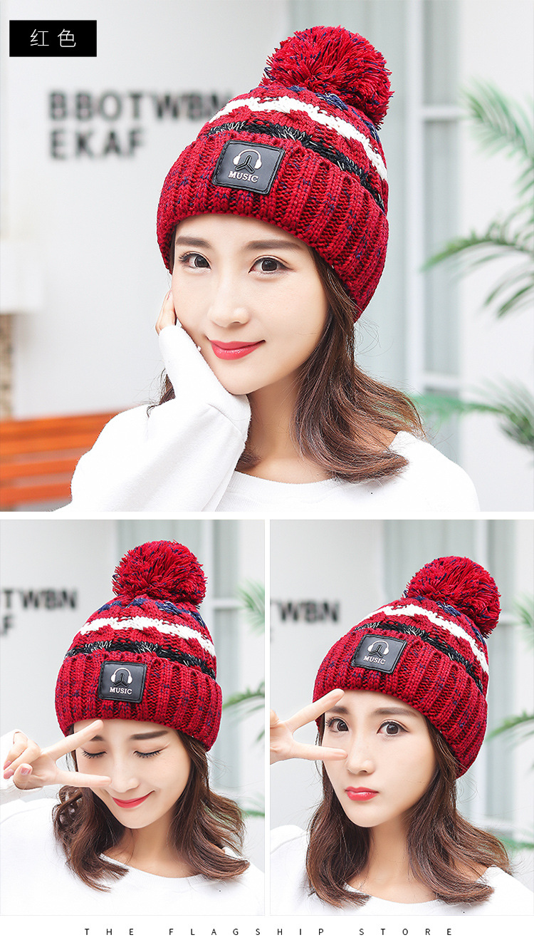 Sombrero mujer versión coreana color bola de pelo de punto sombrero otoño invierno holgado ins mostrar la cara pequeño 2021 nuevo sombrero frío pic 7