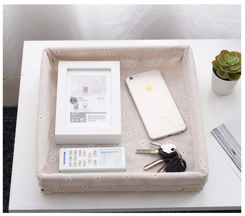 草编收纳筐桌面布艺收纳盒零食玩具化妆品收纳篮钥匙杂物收纳篮子详情12