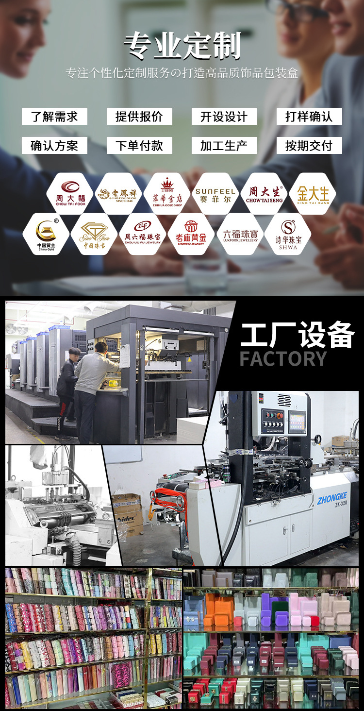 Wholesale of high-end jewelry boxes with rounded corners, crown, cinched waist, jewelry boxes, rings, pendants, bracelets, necklaces, and jewelry packaging boxes pic 13