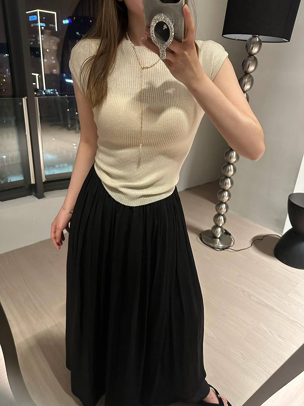 软糯飘逸可甜可盐~子川松紧腰显瘦长裙女2024夏季休闲半身裙e1316详情17