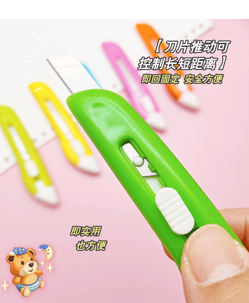 Factory direct supply of candy color to charm you, student small paper cutting knife, tool knife wholesale, planner knife, box opener pic 3